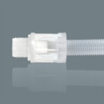 Raccord sans bague 1W+ pour tuyau PTFE convoluté, en PFA ou PVDF